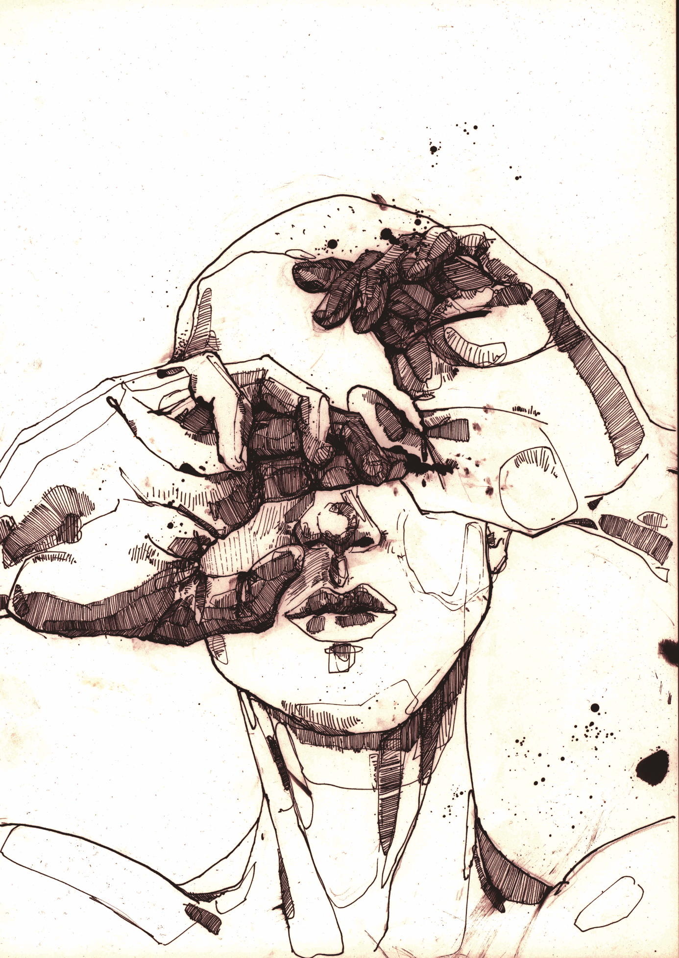 Hiding Illustration - Monochrome