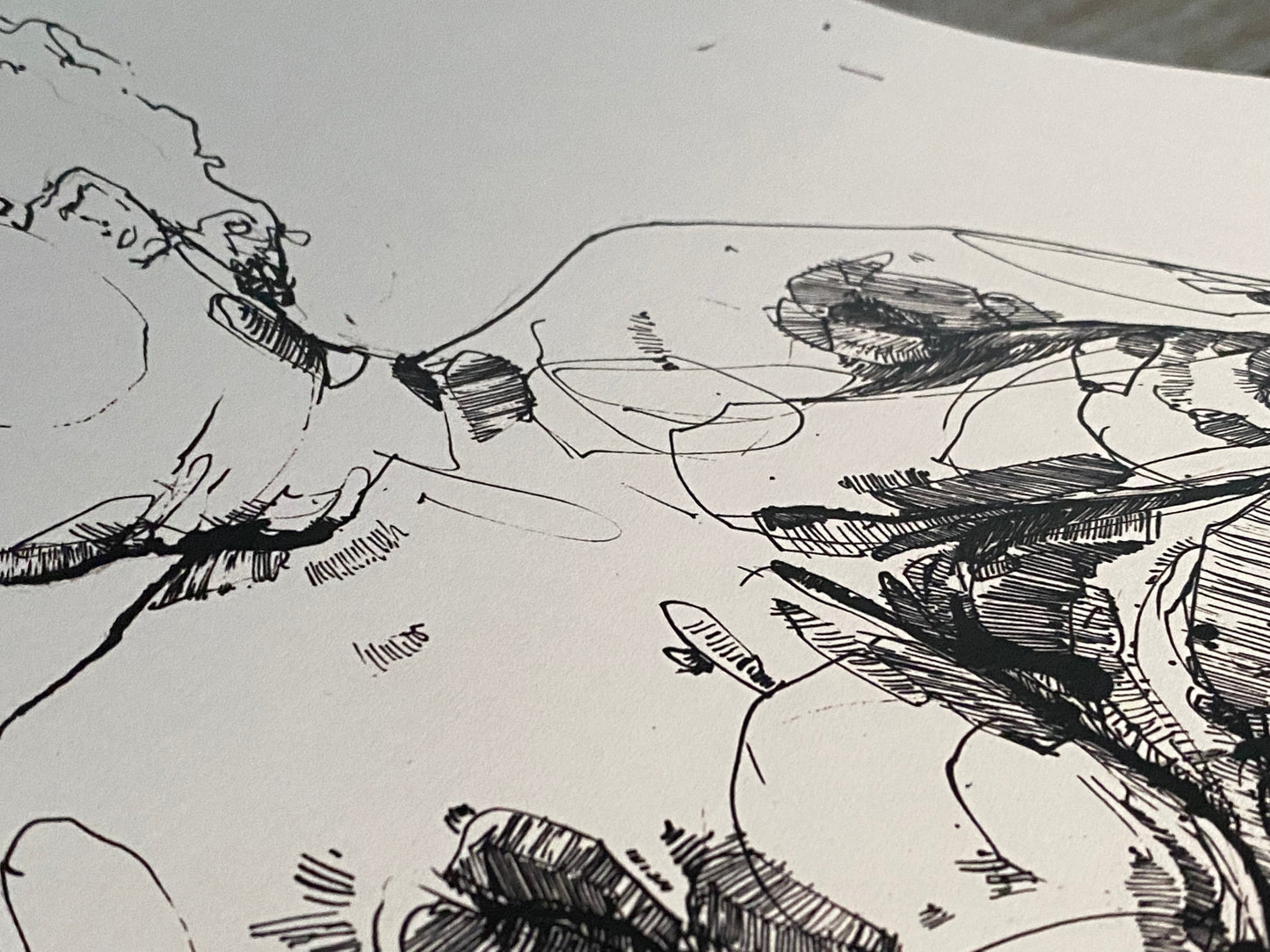 Round woman - ink drawing