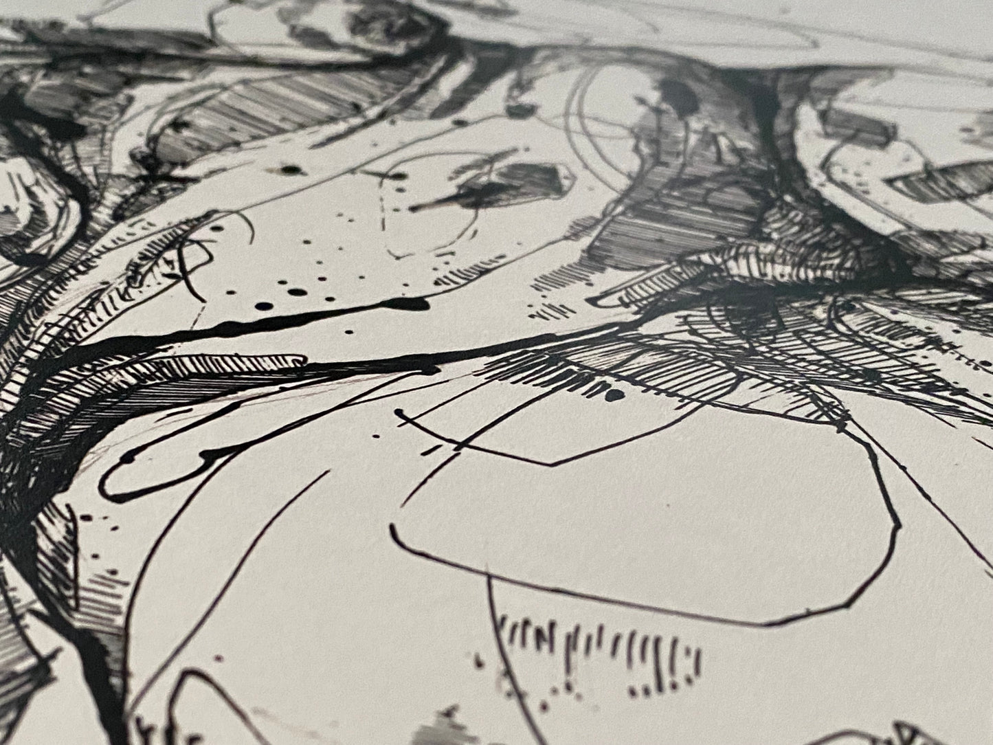 Round woman - ink drawing